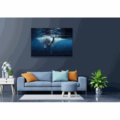 Wall Art Canvas - Elephant Swimming