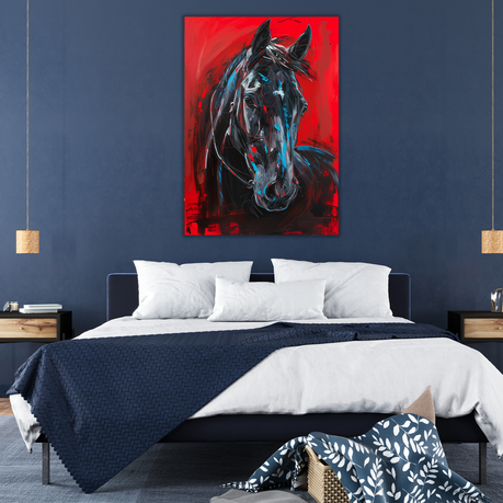 Wall Art Canvas - Black beauty in red