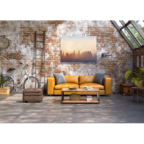 Wall Art Canvas - AI Illustration of Misty Cityscape