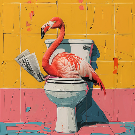 Wall Art Canvas - Popart Bird Business