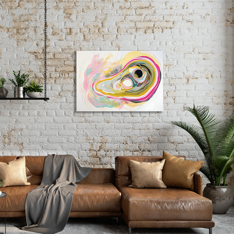 Wall Art Canvas - Abstract Circles of tree age horizontal