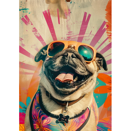 Wall Art Canvas - Popart Summer Dog Vibes