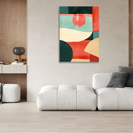 Wall Art Canvas - Abstract red shapes