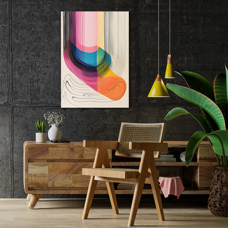 Wall Art Canvas - Abstract lines of colour