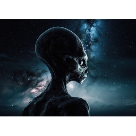 Wall Art Canvas - Alien looking out at AI Created Sky