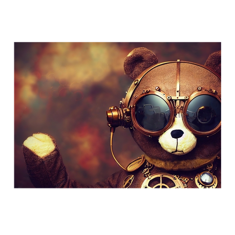 Wall Art Canvas - Steampunk Teddy Bear