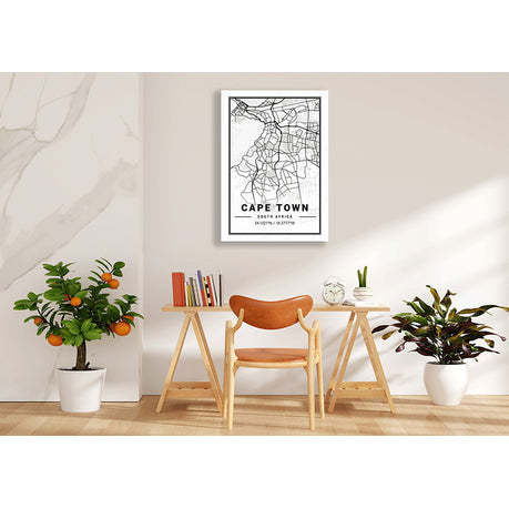 Canvas Wall Art - Map Cape Town