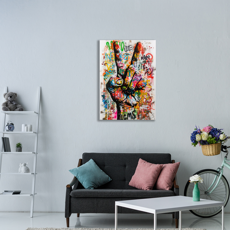 Wall Art Canvas - Street Art Peace Sign
