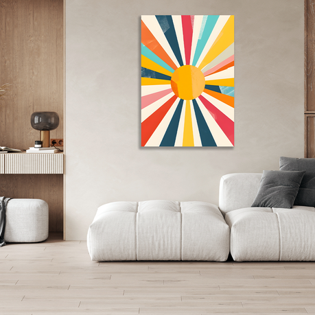Wall Art Canvas - Abstract Infinity Sun Yellow