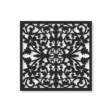 Aluminum Decorative Screen - Geometric Floral Pattern Square