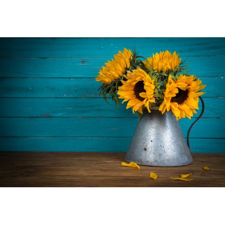 Wall Art Canvas - Sunflowers in Metal Vase