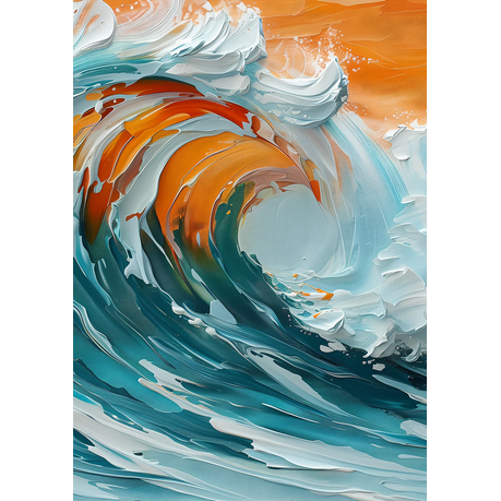 Wall Art Canvas - Abstract Sun & Waves