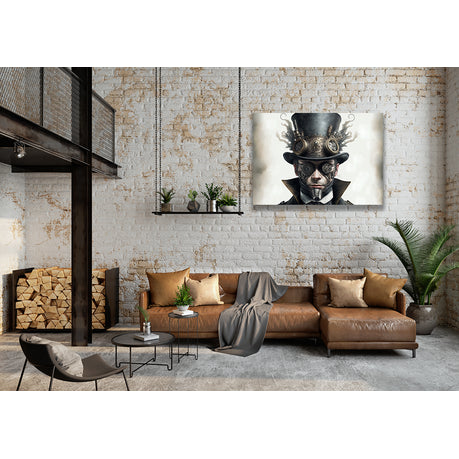 Wall Art Canvas - Steampunk Gentleman With Top Hat
