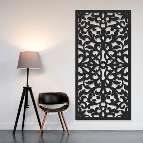 Aluminum Decorative Screen - Geometric Vines 145 x 63 cm