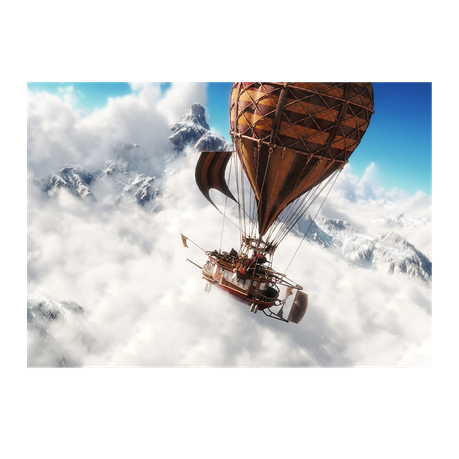 Wall Art Canvas - Steampunk Concept Balloon Airship