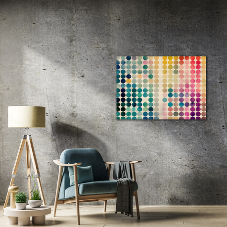 Wall Art Canvas - Abstract Blue Round Colours