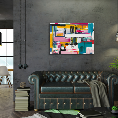 Wall Art Canvas - Abstract Room Blue