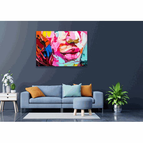 Wall Art Canvas - Fragment from Painted Canvas Texture