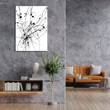 Wall Art Canvas - Abstract Black on White
