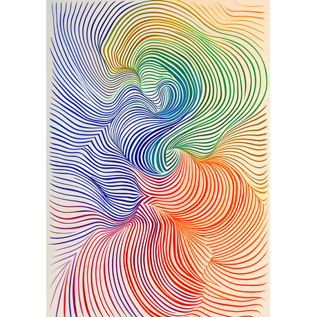 Wall Art Canvas - Abstract lines of colour in reds and blues