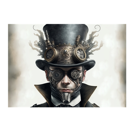 Wall Art Canvas - Steampunk Gentleman With Top Hat