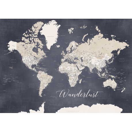 Wall Art Canvas - Wanderlust World Map