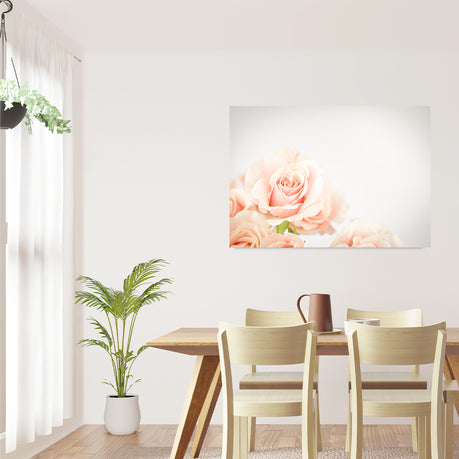 Wall Art Canvas - Soft Pink Roses