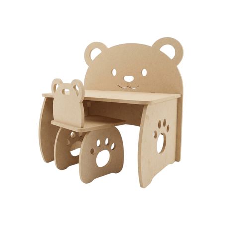 MDF CNC Cut Bear Table and Chair