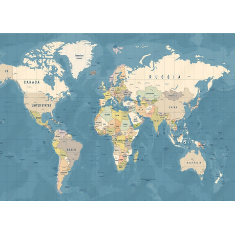 Wall Art Canvas - Vector Detailed Illustration of World Map