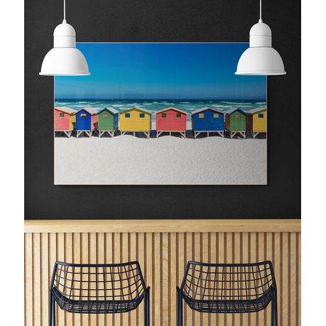 Canvas wall art - Cape Town: Bath houses at the beach in Muizenberg
