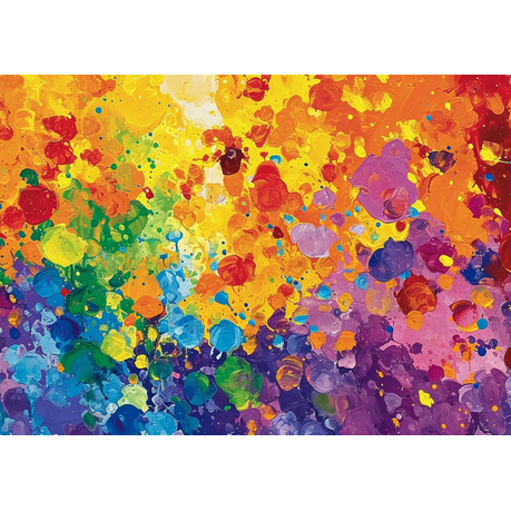 Wall Art Canvas - Abstract Orange and Blue Paint on Canvas