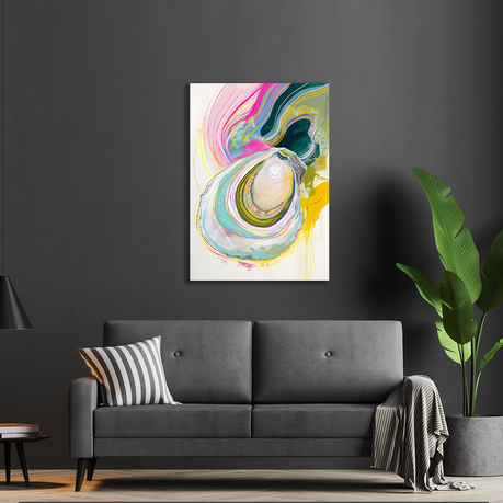 Wall Art Canvas - Abstract Circles of tree age vertical