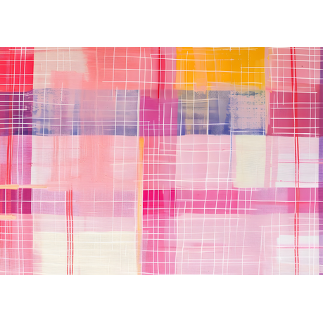 Wall Art Canvas - Abstract Pink And White Lines On Material Horizontal