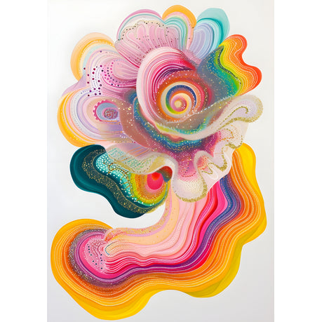 Wall Art Canvas - Abstract flower swirling