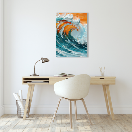 Wall Art Canvas - Abstract Sun & Waves