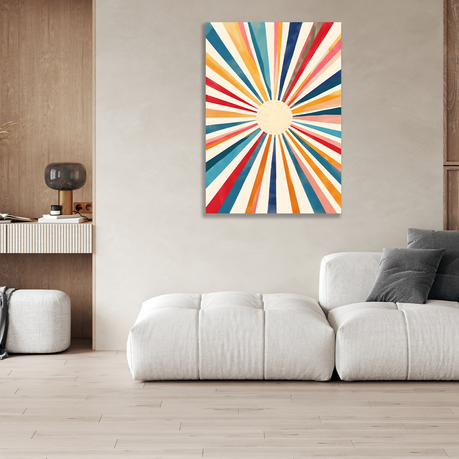 Wall Art Canvas - Abstract Infinity Sun White