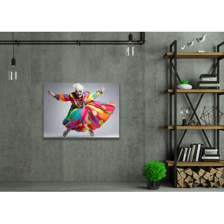 Wall Art Canvas - Funky senior woman