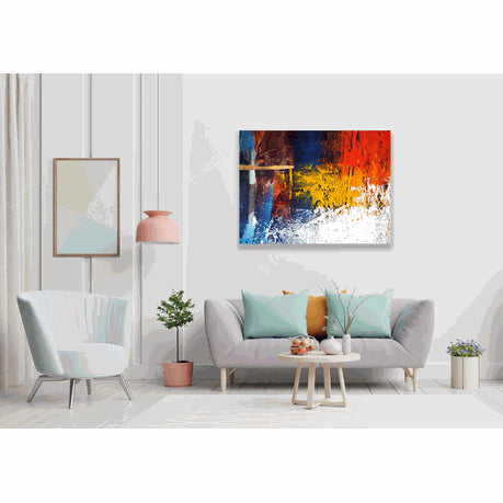 Wall Art Canvas - Abstract Colourful Oil Painting