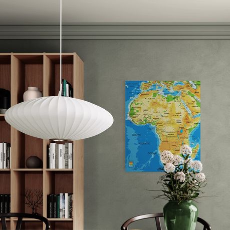 Africa-Physical Map Canvas Wall Art