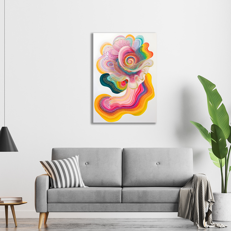Wall Art Canvas - Abstract flower swirling