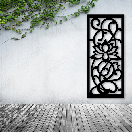 Aluminum Decorative Screen - Lotus 145cm x 64.3cm