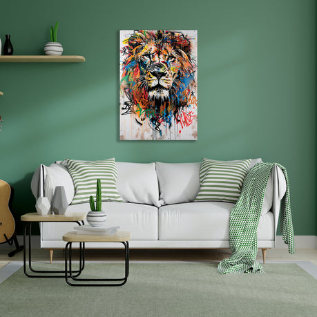 Wall Art Canvas - Street Art Lion
