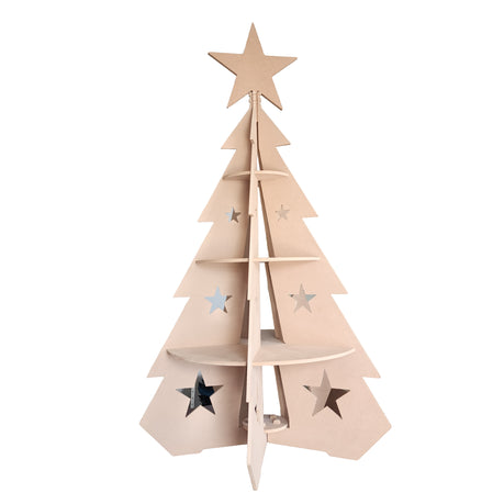 Wooden Christmas Tree With Star Pattern