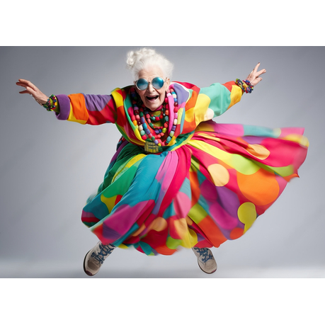 Wall Art Canvas - Funky senior woman