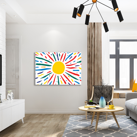 Wall Art Canvas - Abstract Sun Multi Coloured