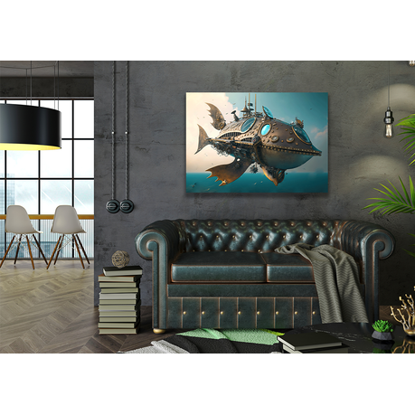 Wall Art Canvas - Steampunk Nautical Airship