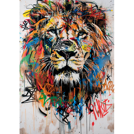 Wall Art Canvas - Street Art Lion
