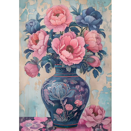Wall Art Canvas - Oriental Vase and Flowers