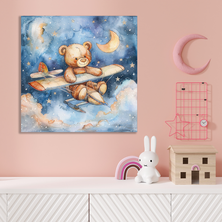 Wall Art Canvas - Teddy in the Stars
