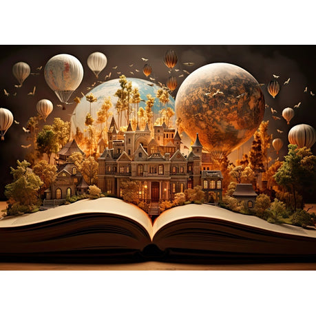 Wall Art Canvas - Fantasy World Inside of a Book